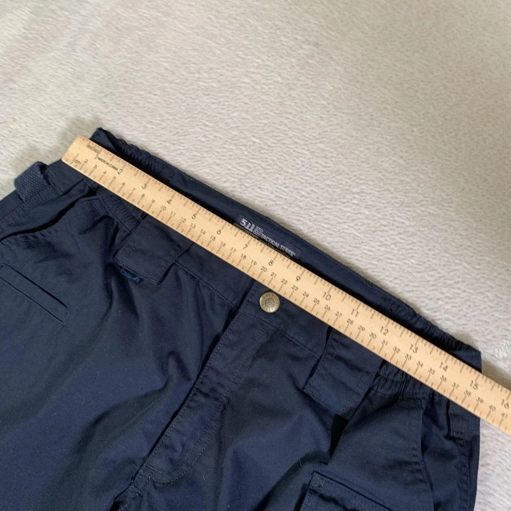 5.11 Tactical Cargo Pants Womens 12 Long Navy Blue Elastic Waist Twill‎ Workwear